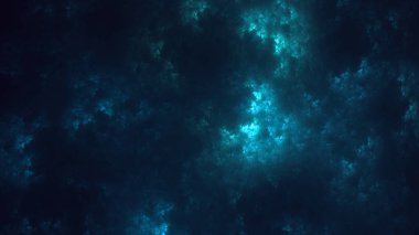 Soyut mavi fraktal ışık arkaplanı 3 boyutlu oluşturuluyor