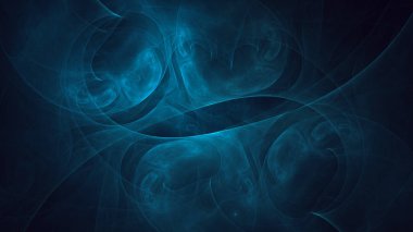 Soyut mavi fraktal ışık arkaplanı 3 boyutlu oluşturuluyor