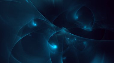 Soyut mavi fraktal ışık arkaplanı 3 boyutlu oluşturuluyor