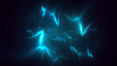Soyut mavi fraktal ışık arkaplanı 3 boyutlu oluşturuluyor
