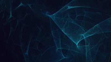 Soyut mavi fraktal ışık arkaplanı 3 boyutlu oluşturuluyor