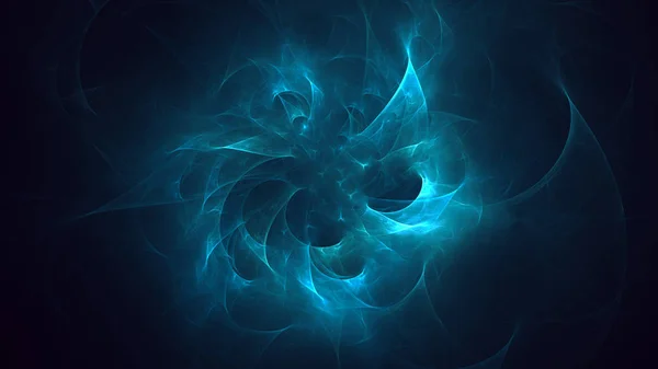 Rendering Abstract Blue Fractal Light Background — Stock Photo, Image