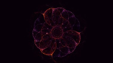 Soyut kırmızı fraktal ışık arkaplanı 3 boyutlu oluşturuluyor