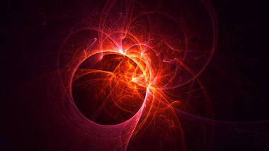 Soyut fraktal ışık arkaplanı 3 boyutlu oluşturuluyor