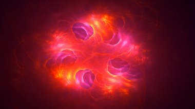 Soyut fraktal ışık arkaplanı 3 boyutlu oluşturuluyor