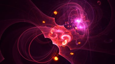 Soyut fraktal ışık arkaplanı 3 boyutlu oluşturuluyor