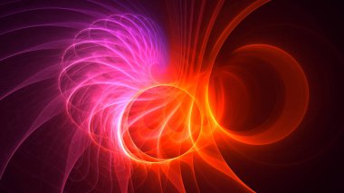 Soyut fraktal ışık arkaplanı 3 boyutlu oluşturuluyor