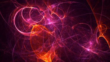 Soyut fraktal ışık arkaplanı 3 boyutlu oluşturuluyor