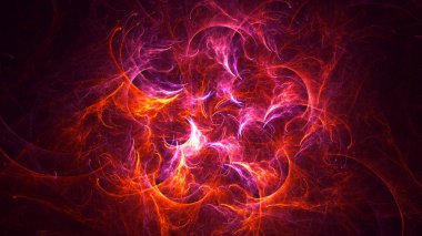 Soyut fraktal ışık arkaplanı 3 boyutlu oluşturuluyor