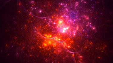 Soyut fraktal ışık arkaplanı 3 boyutlu oluşturuluyor