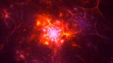 Soyut fraktal ışık arkaplanı 3 boyutlu oluşturuluyor