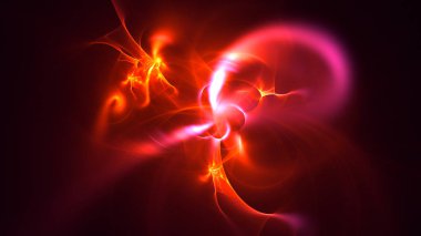 Soyut fraktal ışık arkaplanı 3 boyutlu oluşturuluyor