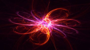 Soyut fraktal ışık arkaplanı 3 boyutlu oluşturuluyor