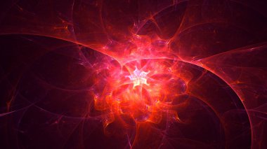 Soyut fraktal ışık arkaplanı 3 boyutlu oluşturuluyor