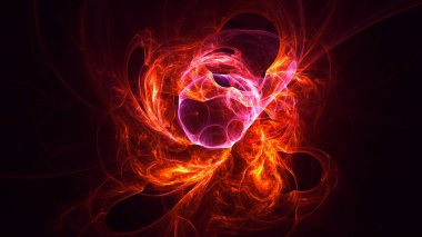 Soyut fraktal ışık arkaplanı 3 boyutlu oluşturuluyor