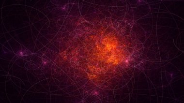 Soyut fraktal ışık arkaplanı 3 boyutlu oluşturuluyor