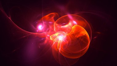 Soyut fraktal ışık arkaplanı 3 boyutlu oluşturuluyor