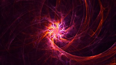 Soyut fraktal ışık arkaplanı 3 boyutlu oluşturuluyor