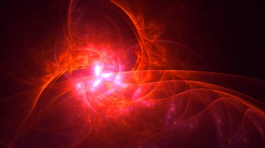 Soyut fraktal ışık arkaplanı 3 boyutlu oluşturuluyor