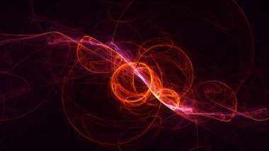 Soyut fraktal ışık arkaplanı 3 boyutlu oluşturuluyor