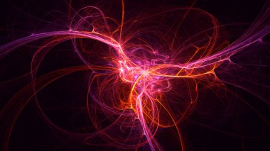 Soyut fraktal ışık arkaplanı 3 boyutlu oluşturuluyor