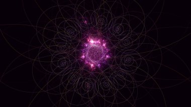 Soyut fraktal ışık arkaplanı 3 boyutlu oluşturuluyor