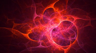 Soyut fraktal ışık arkaplanı 3 boyutlu oluşturuluyor