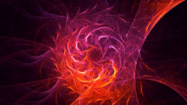 Soyut fraktal ışık arkaplanı 3 boyutlu oluşturuluyor