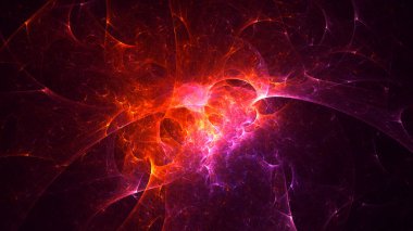 Soyut fraktal ışık arkaplanı 3 boyutlu oluşturuluyor