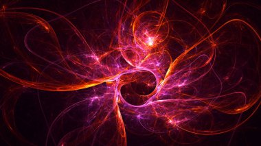 Soyut fraktal ışık arkaplanı 3 boyutlu oluşturuluyor