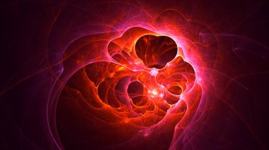 Soyut fraktal ışık arkaplanı 3 boyutlu oluşturuluyor