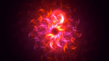 Soyut fraktal ışık arkaplanı 3 boyutlu oluşturuluyor