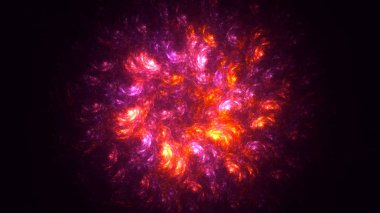 Soyut fraktal ışık arkaplanı 3 boyutlu oluşturuluyor