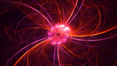 Soyut fraktal ışık arkaplanı 3 boyutlu oluşturuluyor