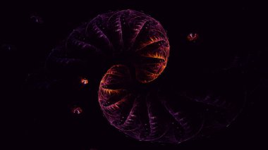 Soyut fraktal ışık arkaplanı 3 boyutlu oluşturuluyor