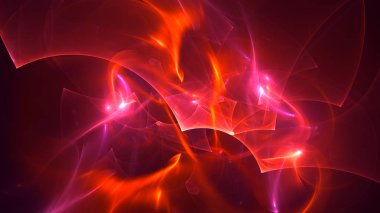 Soyut fraktal ışık arkaplanı 3 boyutlu oluşturuluyor