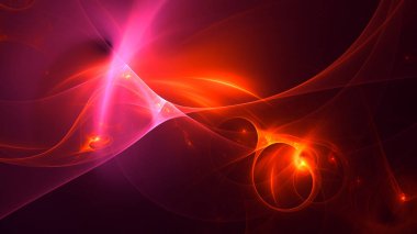Soyut fraktal ışık arkaplanı 3 boyutlu oluşturuluyor