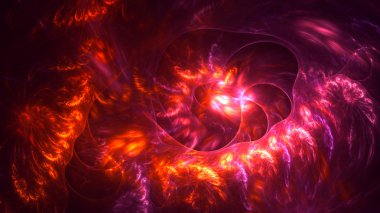 Soyut fraktal ışık arkaplanı 3 boyutlu oluşturuluyor