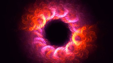 Soyut fraktal ışık arkaplanı 3 boyutlu oluşturuluyor