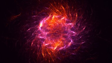 Soyut fraktal ışık arkaplanı 3 boyutlu oluşturuluyor