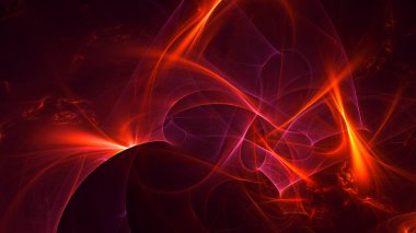 Soyut fraktal ışık arkaplanı 3 boyutlu oluşturuluyor