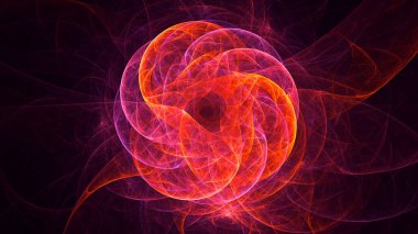 Soyut fraktal ışık arkaplanı 3 boyutlu oluşturuluyor