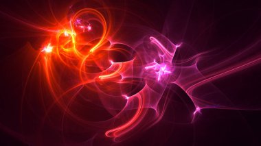 Soyut fraktal ışık arkaplanı 3 boyutlu oluşturuluyor