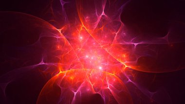 Soyut fraktal ışık arkaplanı 3 boyutlu oluşturuluyor