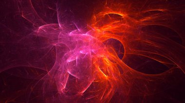 Soyut fraktal ışık arkaplanı 3 boyutlu oluşturuluyor