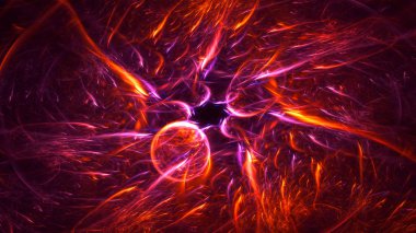 Soyut fraktal ışık arkaplanı 3 boyutlu oluşturuluyor