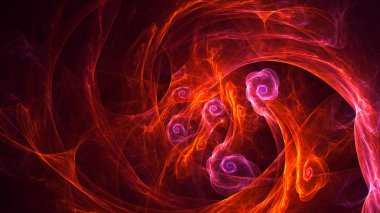 Soyut fraktal ışık arkaplanı 3 boyutlu oluşturuluyor