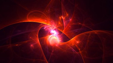 Soyut fraktal ışık arkaplanı 3 boyutlu oluşturuluyor