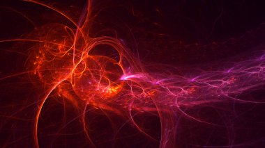 Soyut fraktal ışık arkaplanı 3 boyutlu oluşturuluyor