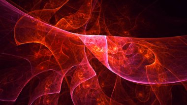 Soyut fraktal ışık arkaplanı 3 boyutlu oluşturuluyor